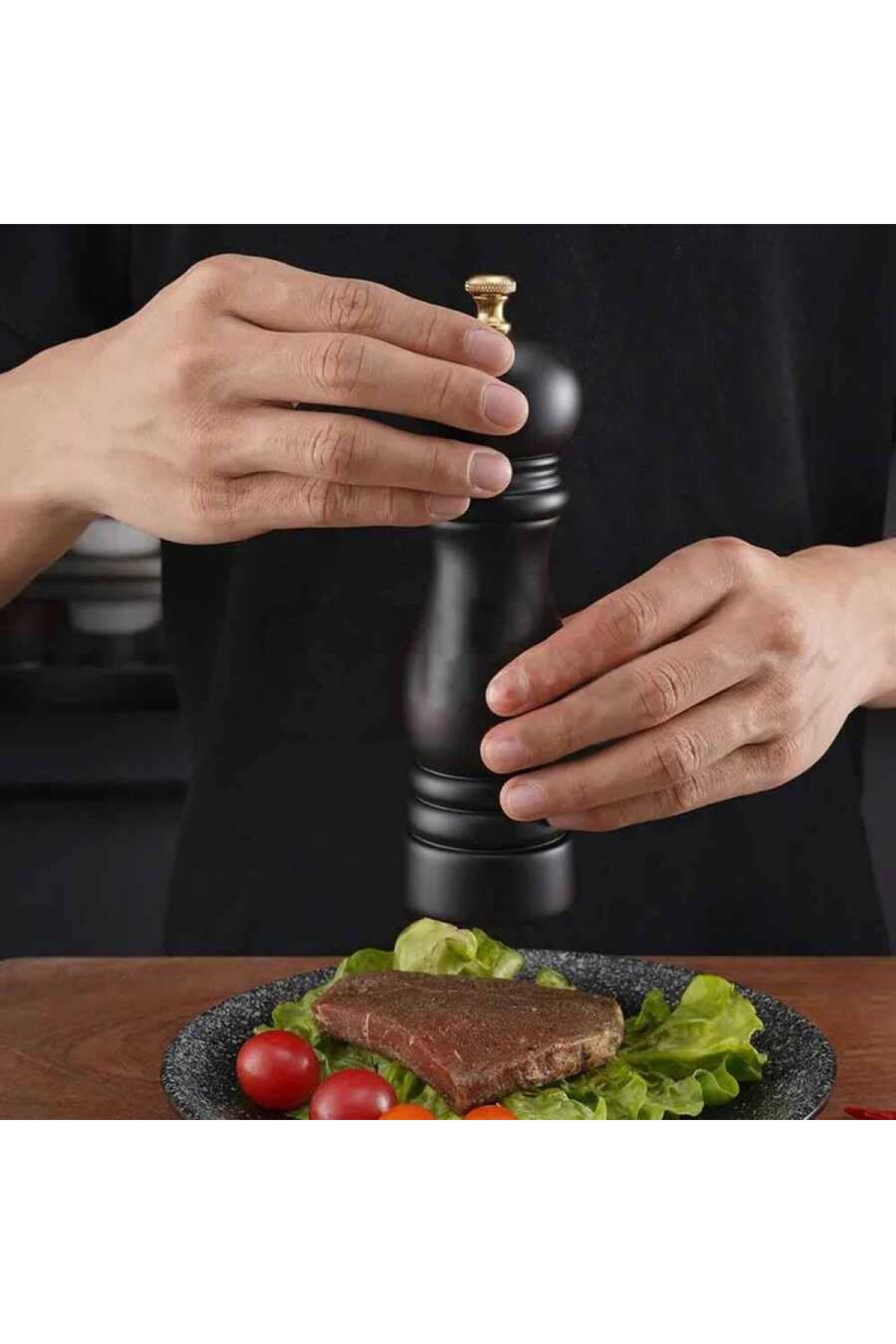 Ahşap Tuz/Biber Değirmeni Seramik 21 Cm (DCB-21)