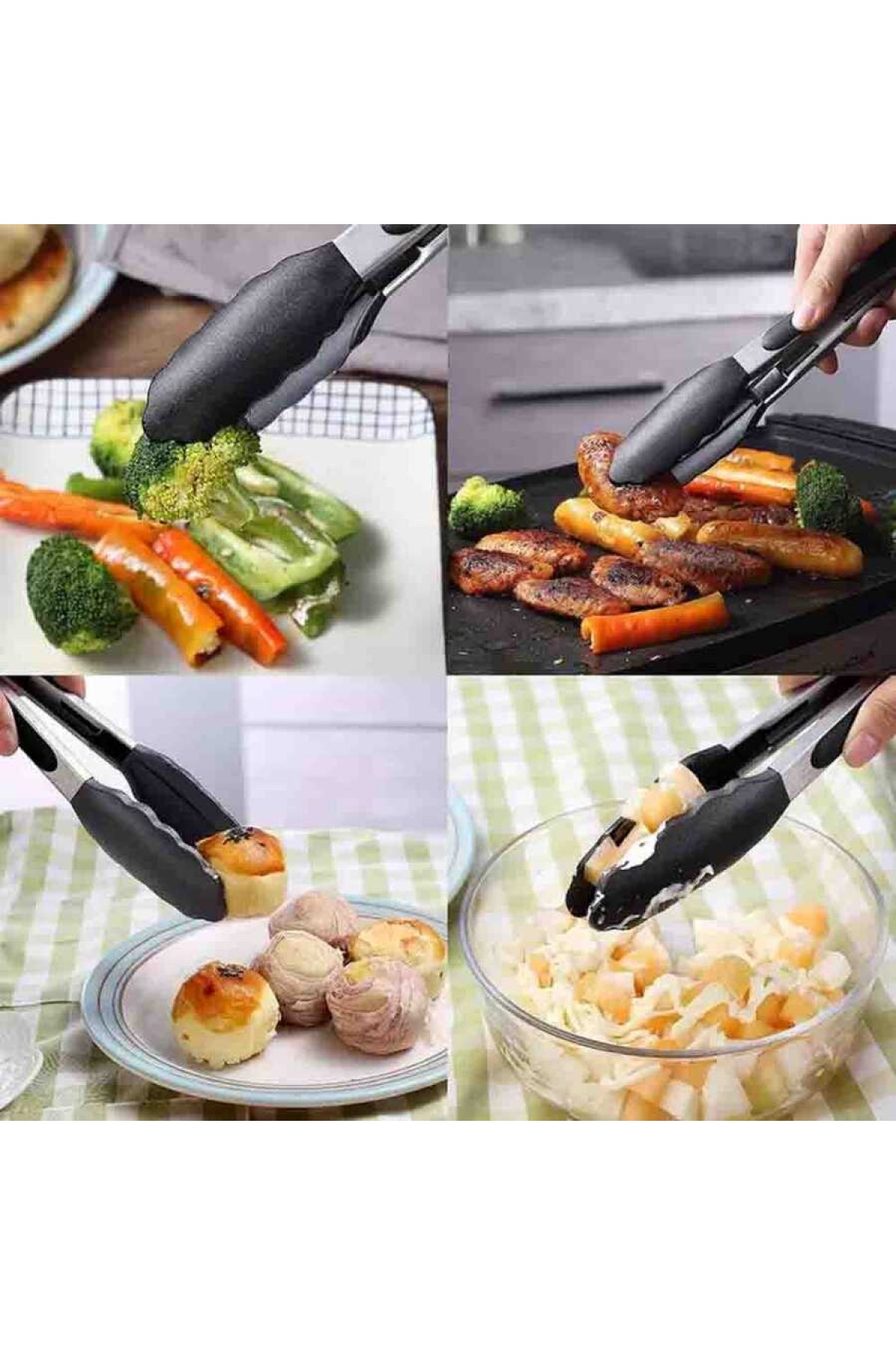 Barbekü Maşası Silikon 25 Cm Siyah (BMS-25)