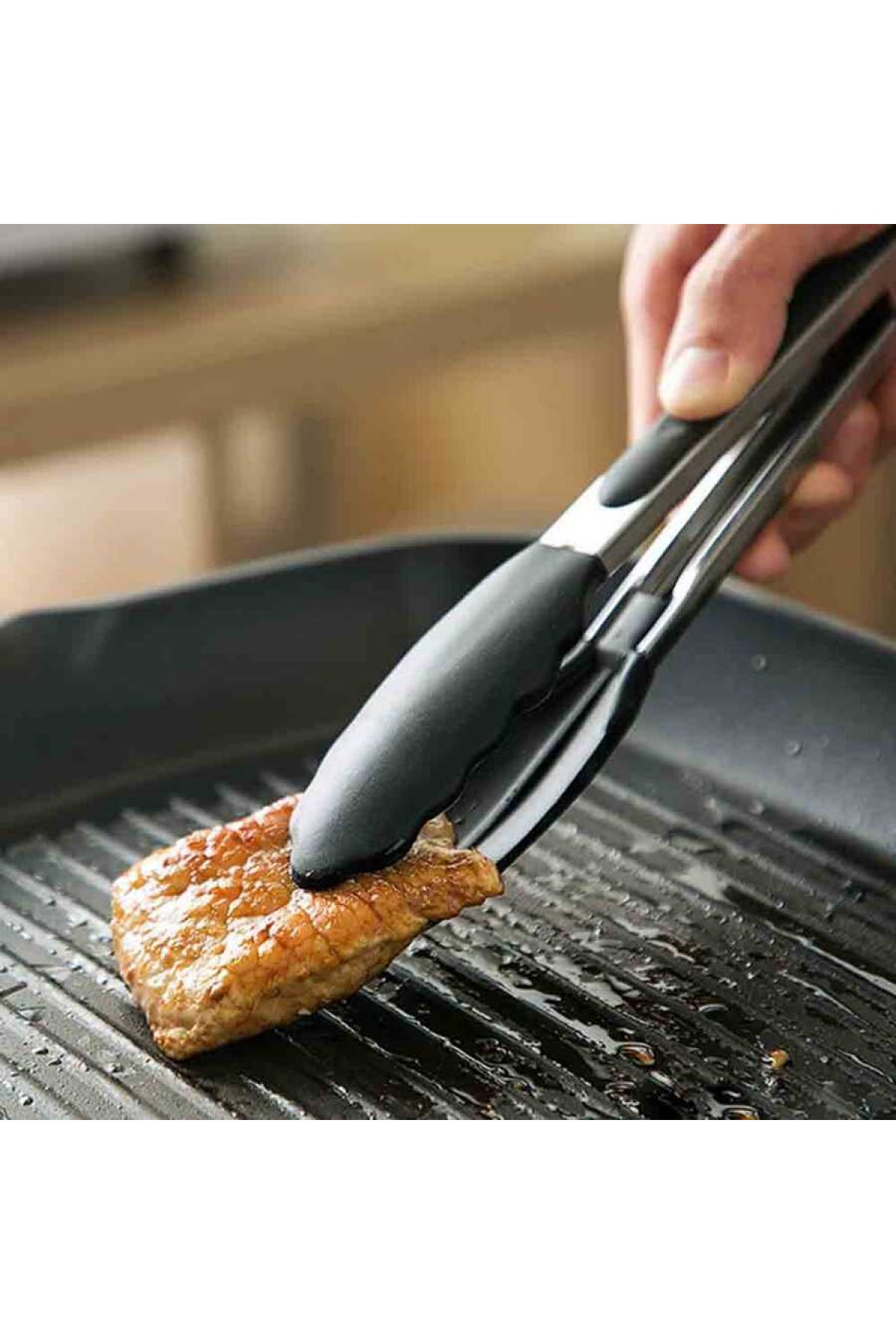 Barbekü Maşası Silikon 35 Cm Siyah (BMS-35)
