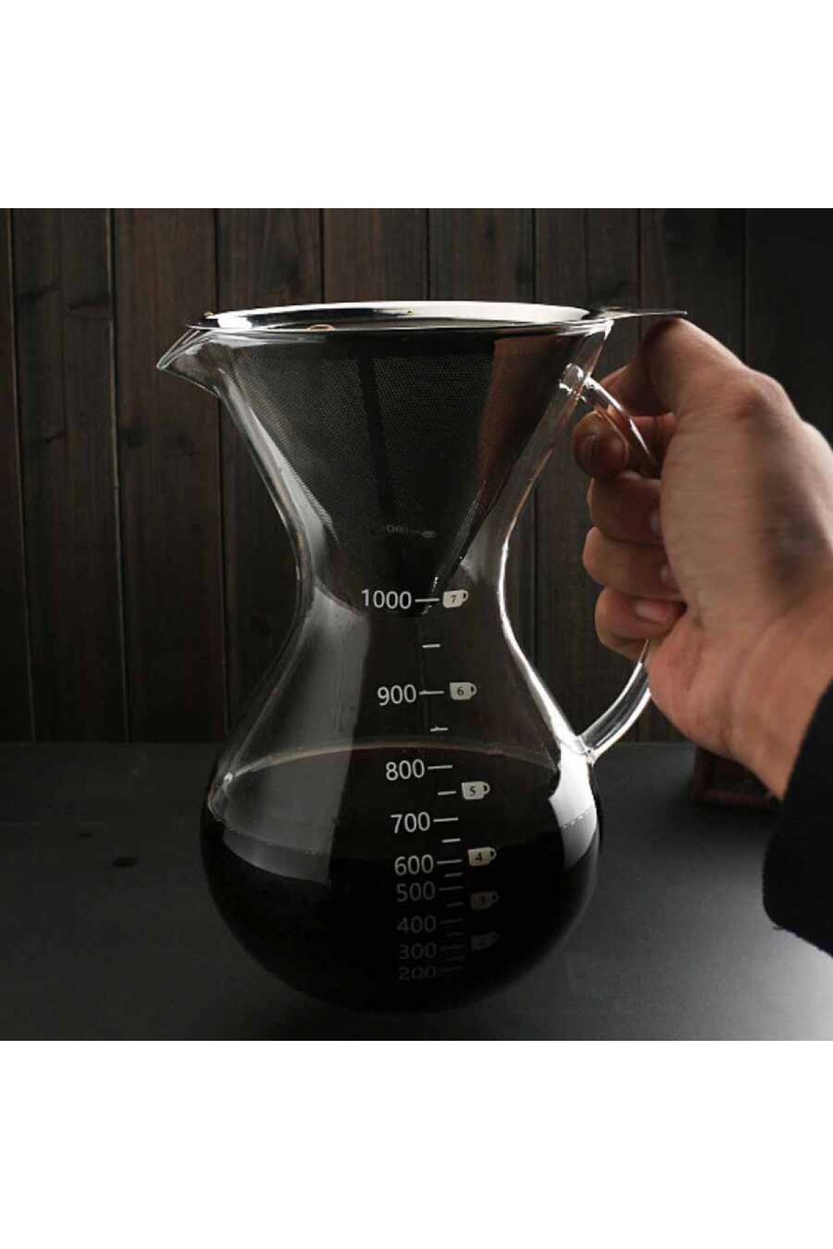 Cam Kahve Demleme Filtreli 1000 Ml (CK-1000)