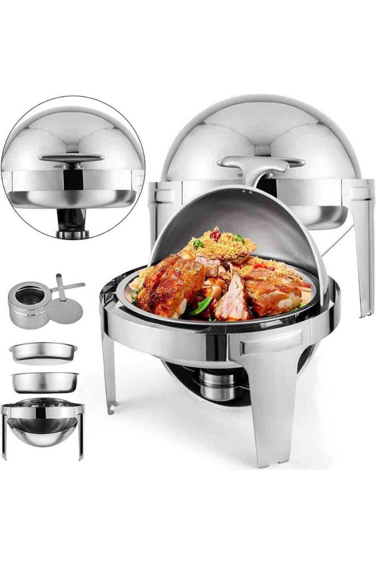 Chafing Dish Roll Top Yuvarlak 6 L (CDC-6)