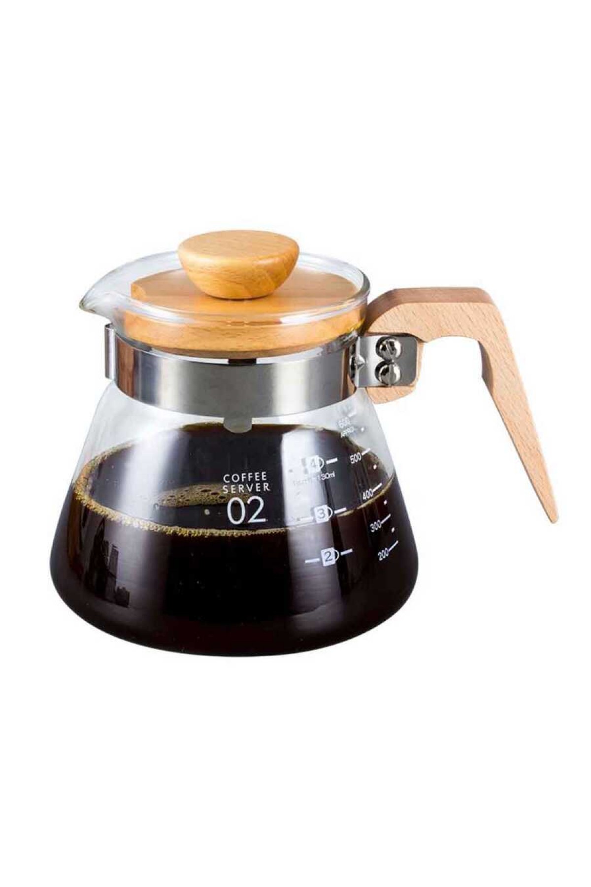 Kahve Sürahisi Ahşap Sap - 600 Ml (VCWN-60)